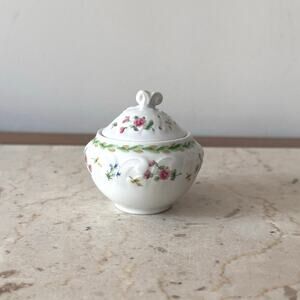 Vintage Bernardaud Limoges Artois Vert Potpourri Jar Trinket Box Pierced Lid